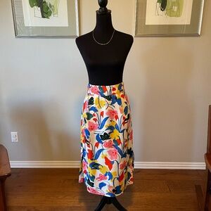 J. Crew floral linen blend skirt, size 12